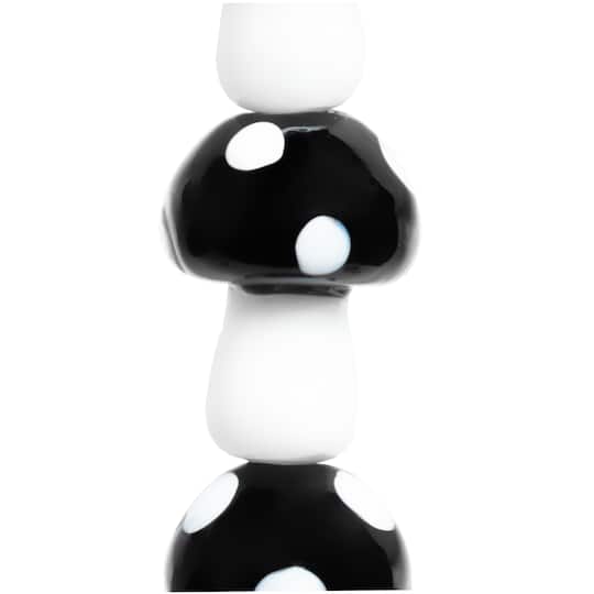 Black &#x26; White Glass Mushroom Beads, 17mm by Bead Landing&#x2122;